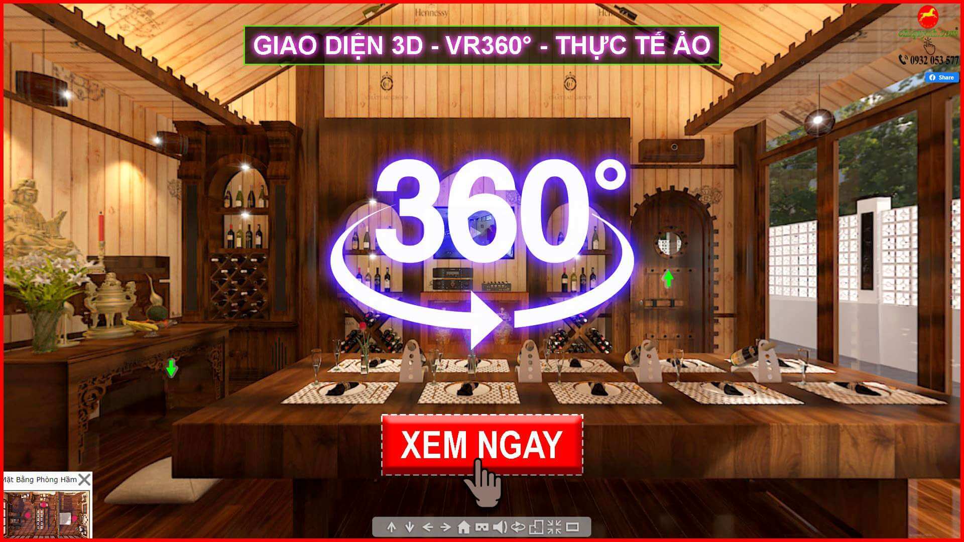 PHỐI CẢNH 3D VR360 ĐỘ Hầm rượu.