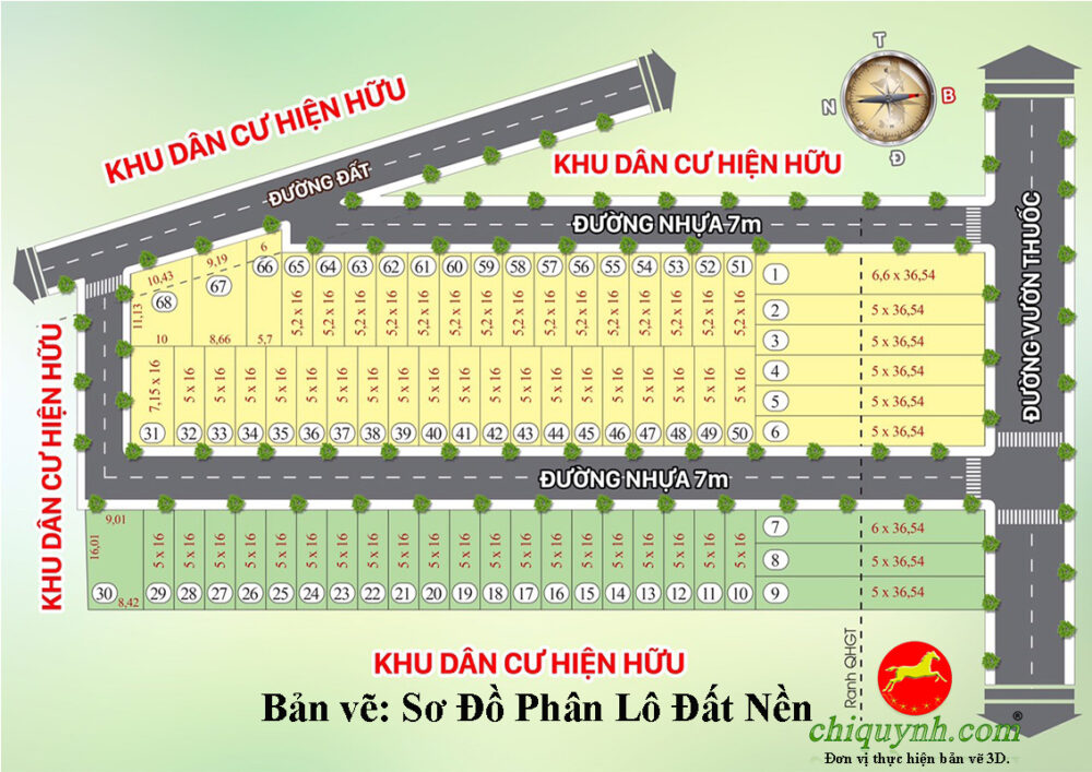 Sơ đồ 2D phân lô đất nền 2024