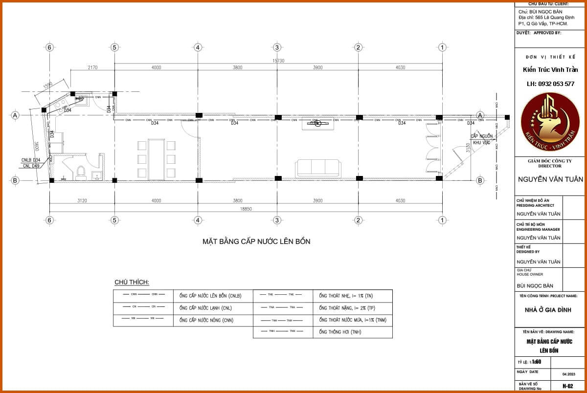 Bản vẽ nước - Mặt bằng cấp nước.