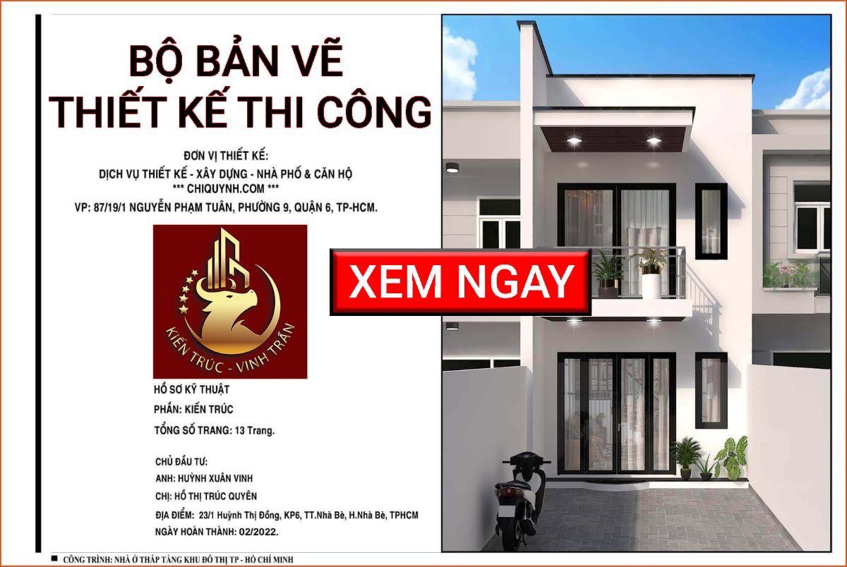 Bộ Bản Vẽ Thiết Kế Thi Công Xây Dựng.