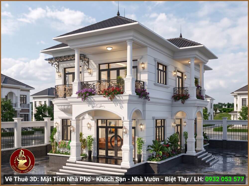 Mẫu mặt tiền nhà 3D đẹp, phối cảnh chuẩn thi công cho nhà thầu.