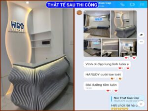 Hình ảnh thực tế dự án thi công văn phòng hoàn thiện bám sát bản vẽ thiết kế nội thất.
